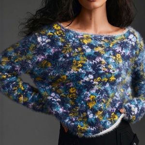 Anthropologie Pilcro Cropped Eyelash Sweater